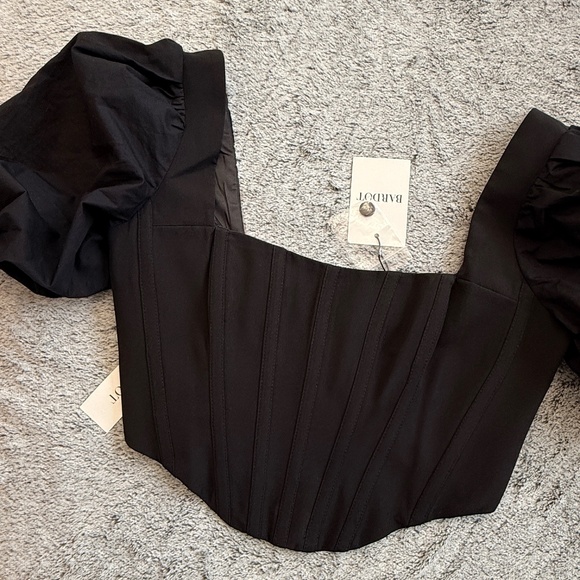 NWT- Bardot Eva Puff Sleeve Corset Bustier Top - Picture 9 of 9
